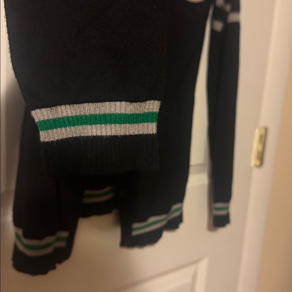 Harry Potter Slytherin Cardigan Sweater Women M juniors black/green - Picture 3 of 7